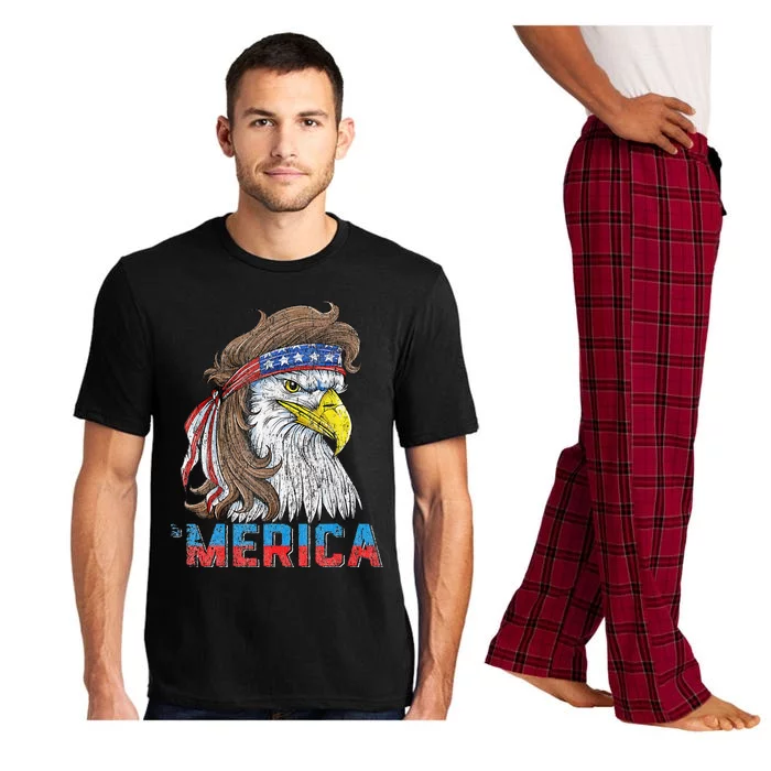 Eagle Mullet 4th Of July USA American Flag Eagle Merica Pajama Set