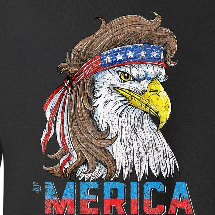 Eagle Mullet 4th Of July USA American Flag Eagle Merica Toddler Sweatshirt