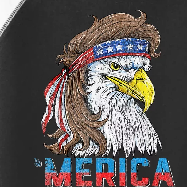 Eagle Mullet 4th Of July USA American Flag Eagle Merica Toddler Fine Jersey T-Shirt