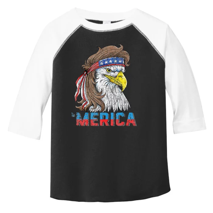 Eagle Mullet 4th Of July USA American Flag Eagle Merica Toddler Fine Jersey T-Shirt