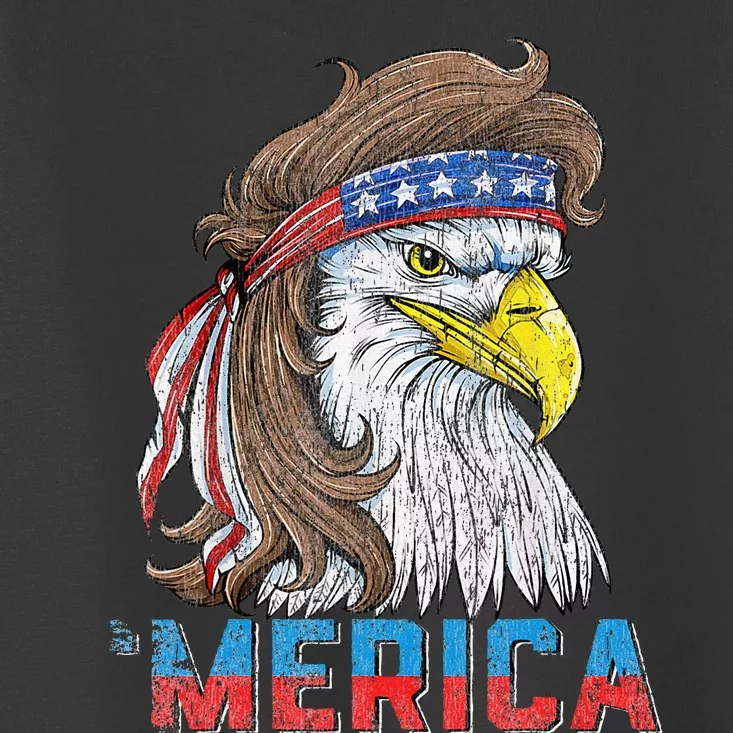 Eagle Mullet 4th Of July USA American Flag Eagle Merica Toddler T-Shirt