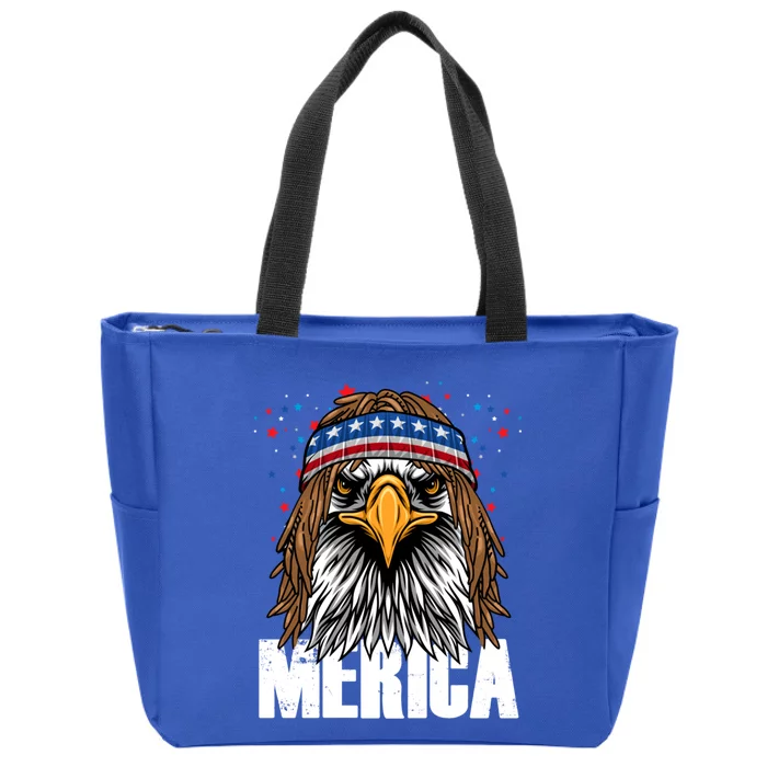 Eagle Mullet 4th Of July Usa American Flag Merica Cool Gift Zip Tote Bag