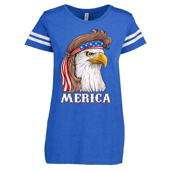 Eagle Mullet 4th Of July USA American Flag Merica Enza Ladies Jersey Football T-Shirt