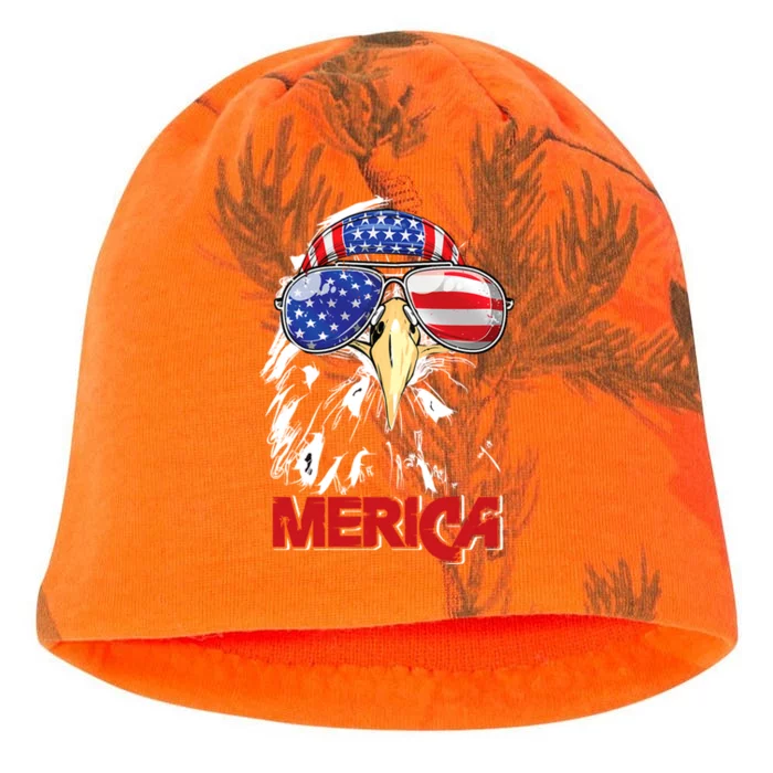 Eagle Mullet 4th Of July Usa American Flag Merica Meaningful Gift Kati - Camo Knit Beanie