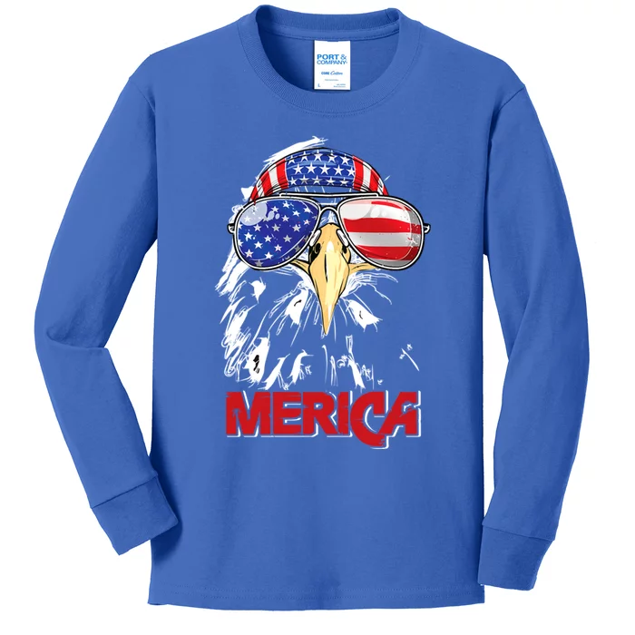 Eagle Mullet 4th Of July Usa American Flag Merica Meaningful Gift Kids Long Sleeve Shirt