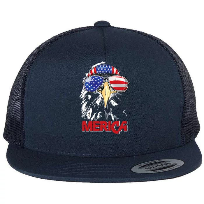 Eagle Mullet 4th Of July Usa American Flag Merica Meaningful Gift Flat Bill Trucker Hat