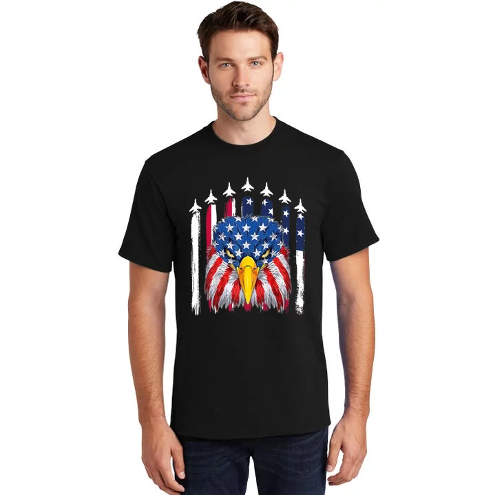 Eagle Mullet 4th Of July USA American Flag Merica Tall T-Shirt