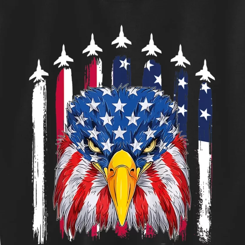 Eagle Mullet 4th Of July USA American Flag Merica Kids Sweatshirt