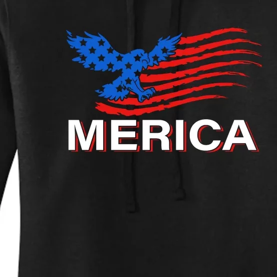 Eagle Mullet 4th Of July USA American Flag Merica Women's Pullover Hoodie