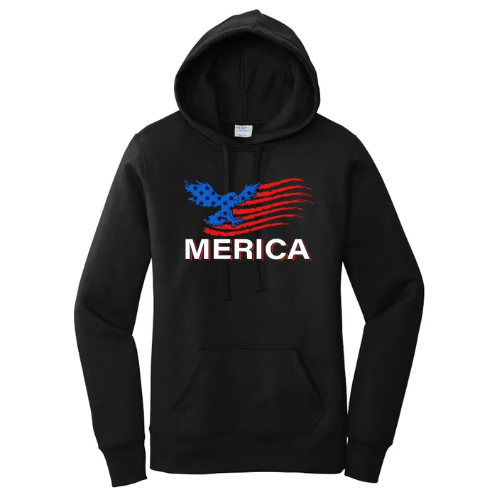 Eagle Mullet 4th Of July USA American Flag Merica Women's Pullover Hoodie