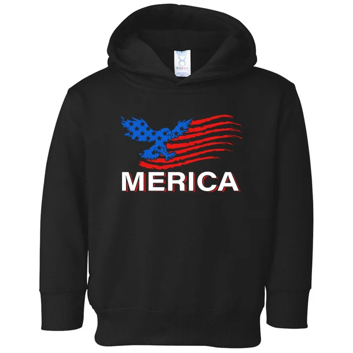 Eagle Mullet 4th Of July USA American Flag Merica Toddler Hoodie