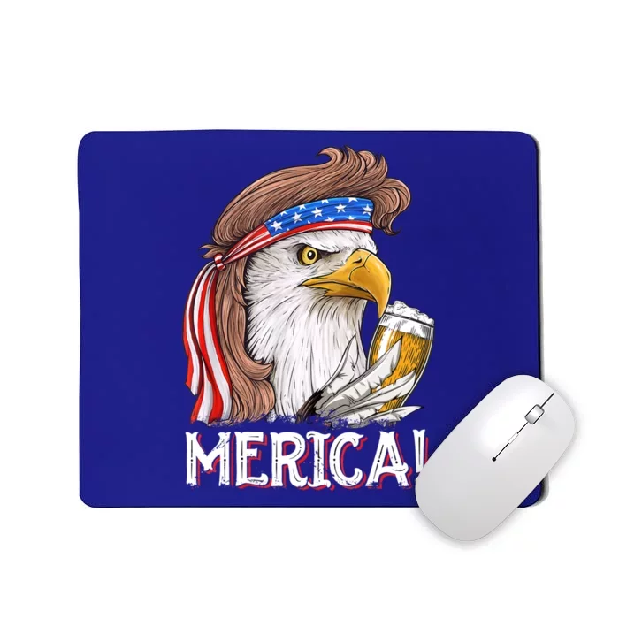 Eagle Mullet 4th Of July Beer Usa American Flag Merica Cute Gift Mousepad