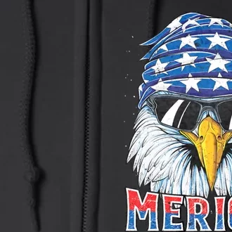 Eagle Merica 4th Of July Merica American Full Zip Hoodie