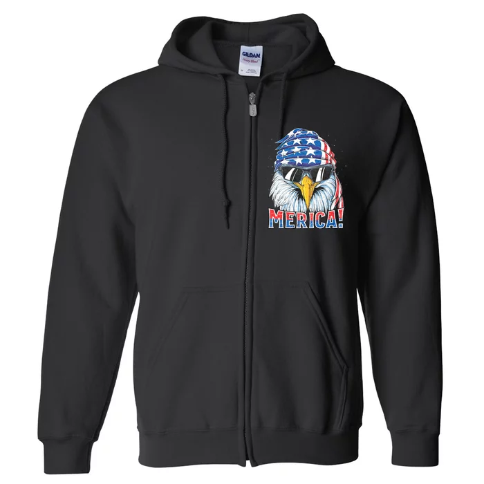 Eagle Merica 4th Of July Merica American Full Zip Hoodie