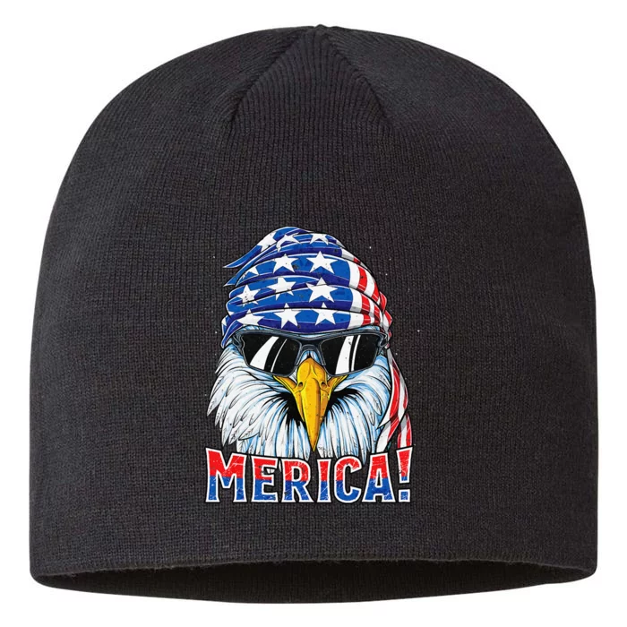 Eagle Merica 4th of July Merica American 8 1/2in Sustainable Knit Beanie