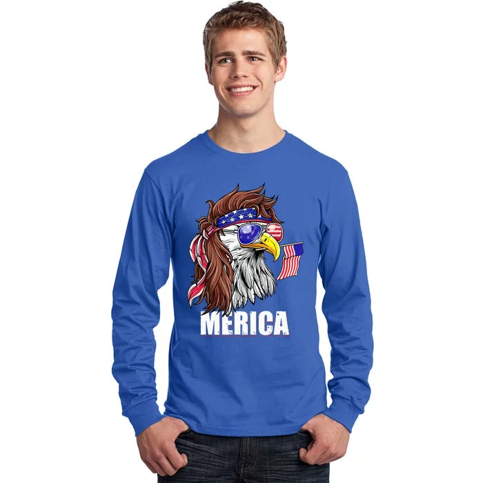 Eagle Mullet 4th Of July USA American Flag Merica Tall Long Sleeve T-Shirt