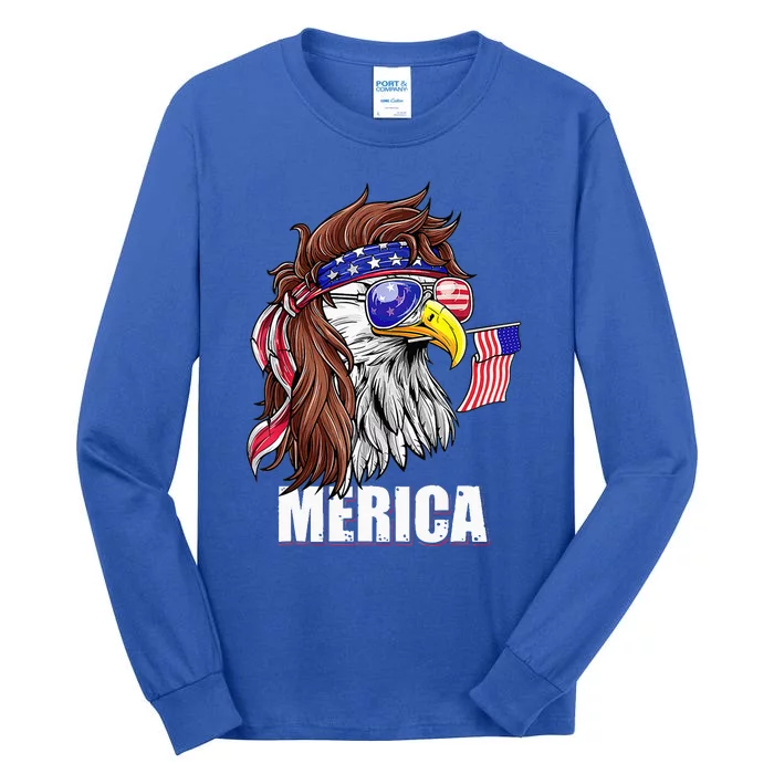 Eagle Mullet 4th Of July USA American Flag Merica Tall Long Sleeve T-Shirt