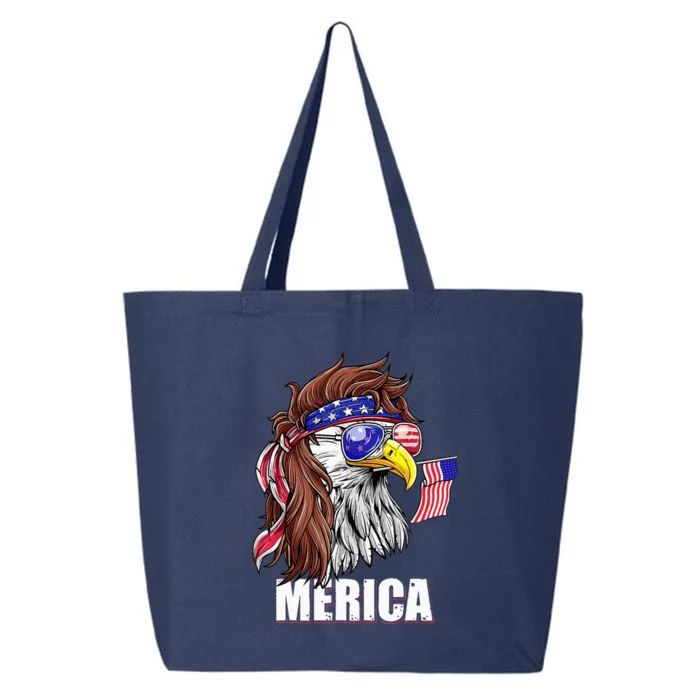 Eagle Mullet 4th Of July USA American Flag Merica 25L Jumbo Tote