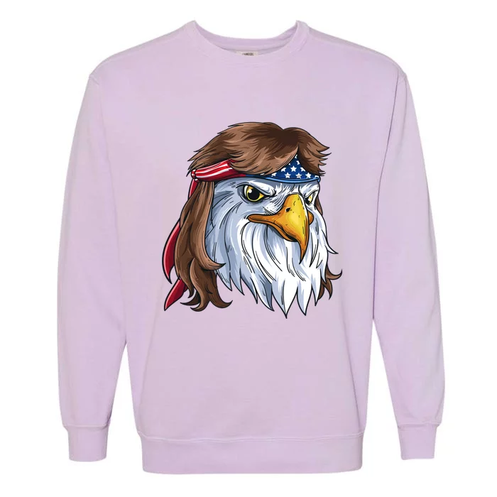 Eagle Mullet 4th Of July Merica American Flag Funny Gift Garment-Dyed Sweatshirt