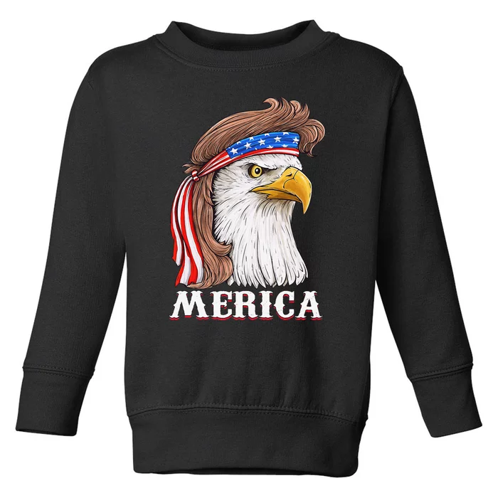 Eagle Mullet 4th Of July USA American Flag Merica Toddler Sweatshirt