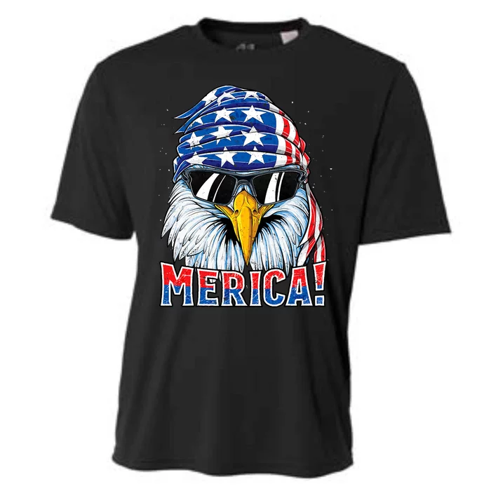 Eagle Merica 4th Of July Merica American Cooling Performance Crew T-Shirt