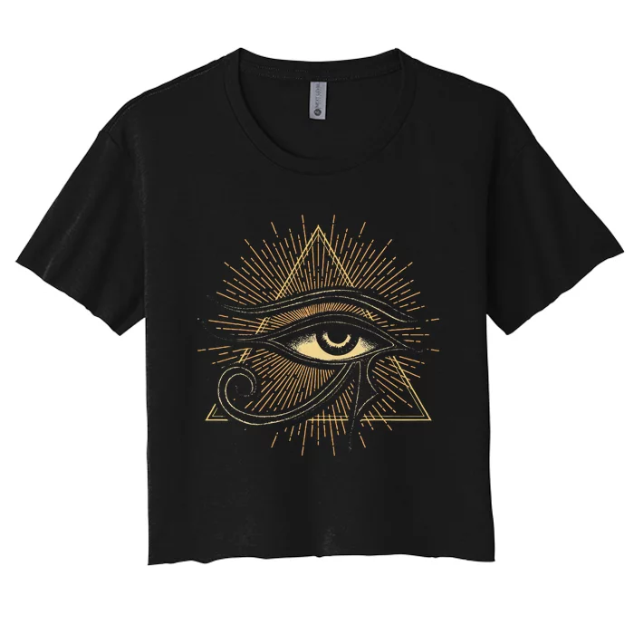 Egyptian Mythology Ancient Egypt Deity Eye Of Horus Women's Crop Top Tee