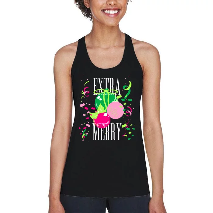 Extra Merry And Bright Southern Prep Simply Christmas Women's Racerback Tank