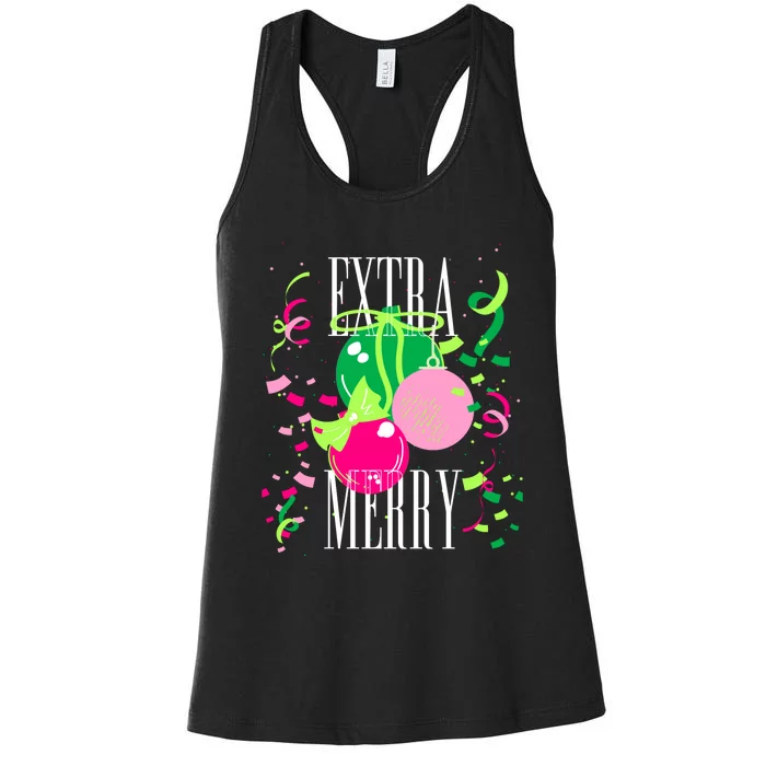 Extra Merry And Bright Southern Prep Simply Christmas Women's Racerback Tank