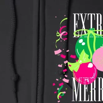 Extra Merry And Bright Southern Prep Simply Christmas Full Zip Hoodie