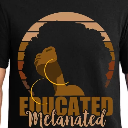 Educated Melanated Afro Melanin Sunset Black History Cool Gift Pajama Set