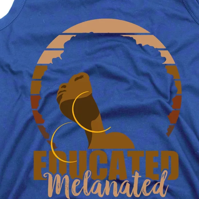 Educated Melanated Afro Melanin Sunset Black History Cool Gift Tank Top