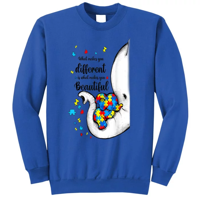 Elephant Mom Autism Awareness Colorful Puzzle Pieces Gift Sweatshirt