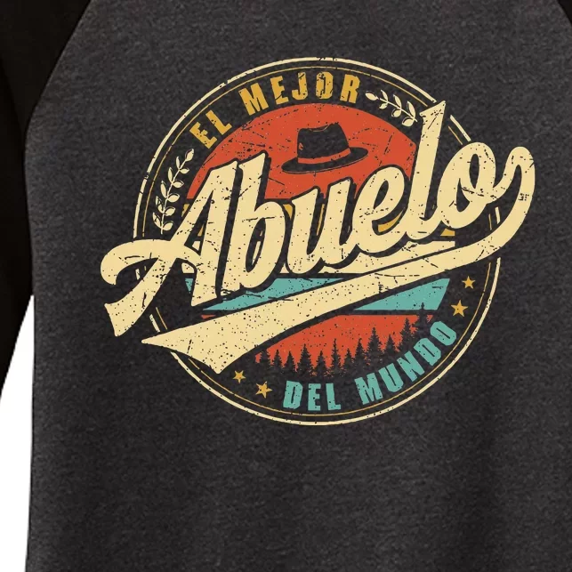 El Mejor Abuelo Del Mundo Retro Women's Tri-Blend 3/4-Sleeve Raglan Shirt