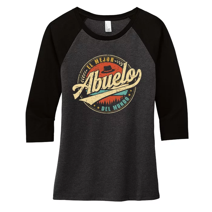 El Mejor Abuelo Del Mundo Retro Women's Tri-Blend 3/4-Sleeve Raglan Shirt