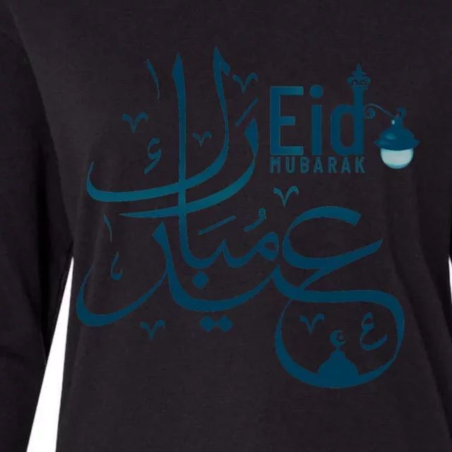 Eid Mubarak Arab Calligraphy Eid Mubarak Great Gift Womens Cotton Relaxed Long Sleeve T-Shirt