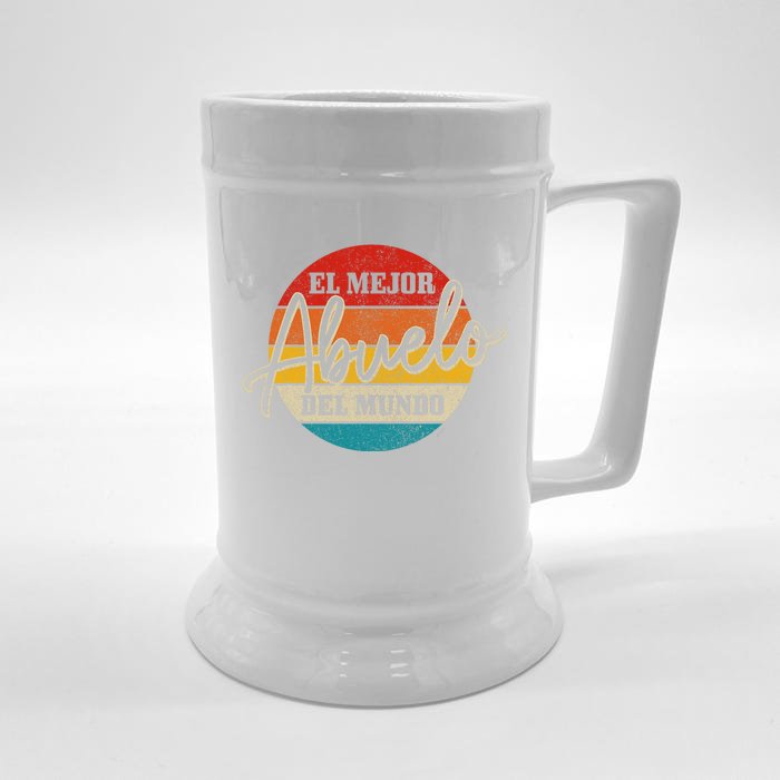 El Mejor Abuelo Del Mundo Vintage Fathers Day Dia Del Padre Front & Back Beer Stein