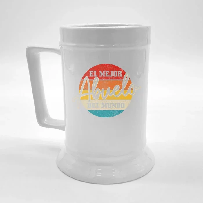 El Mejor Abuelo Del Mundo Vintage Fathers Day Dia Del Padre Front & Back Beer Stein