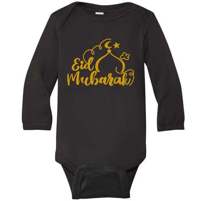 Eid Mubarak Arabic Holiday Baby Long Sleeve Bodysuit