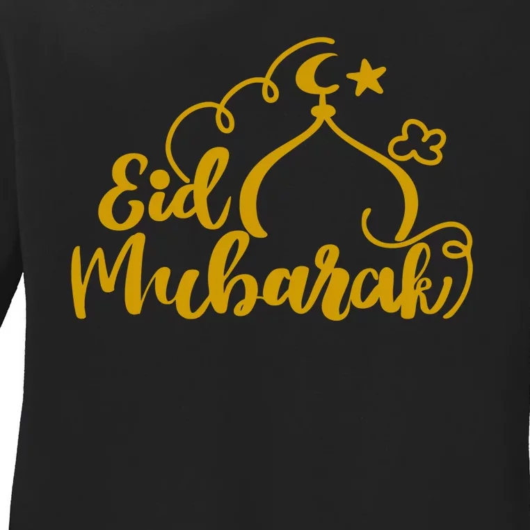 Eid Mubarak Arabic Holiday Ladies Long Sleeve Shirt