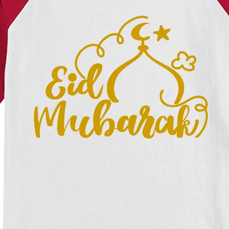 Eid Mubarak Arabic Holiday Kids Colorblock Raglan Jersey