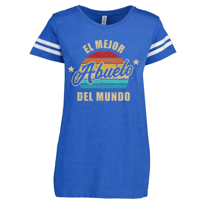 El Mejor Abuelo Del Mundo Vintage Retro Enza Ladies Jersey Football T-Shirt