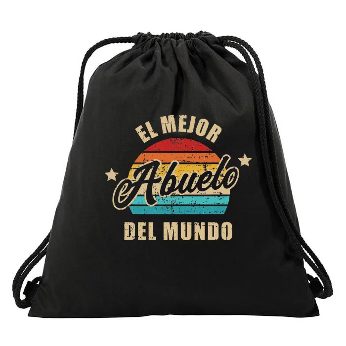 El Mejor Abuelo Del Mundo Vintage Retro Drawstring Bag