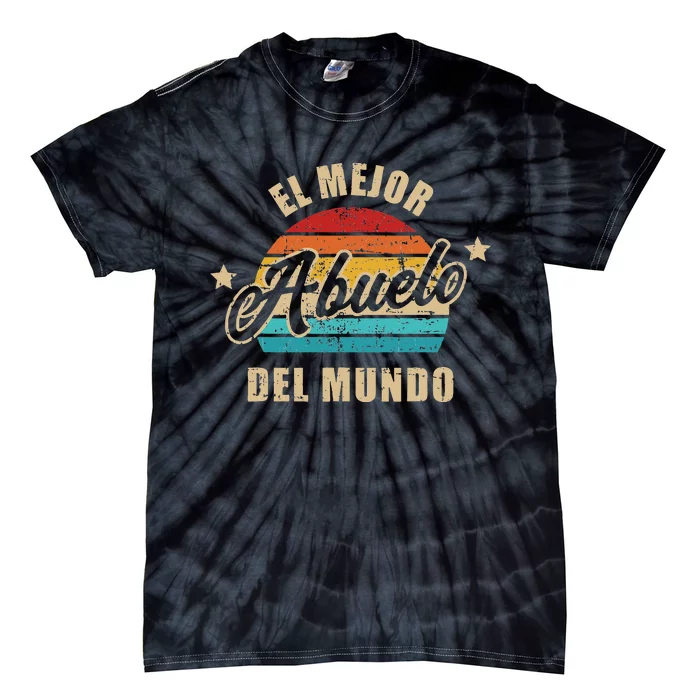 El Mejor Abuelo Del Mundo Vintage Retro Tie-Dye T-Shirt