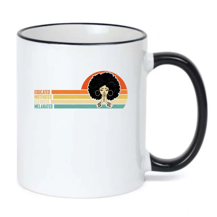 Educated Motivated African American Black Queen Melanin Gift Black Color Changing Mug