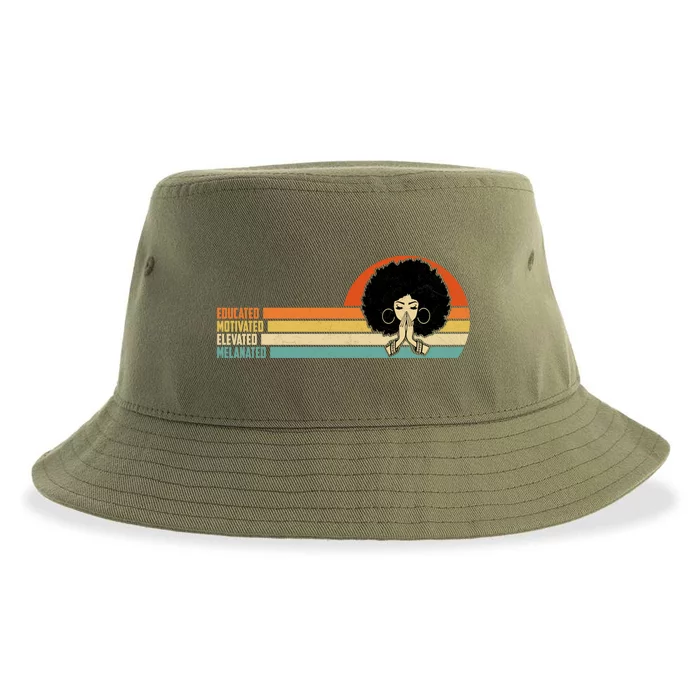 Educated Motivated African American Black Queen Melanin Gift Sustainable Bucket Hat