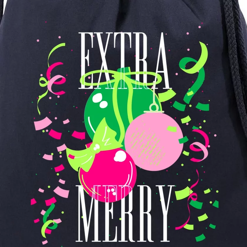 Extra Merry And Bright Southern Prep Simply Christmas Great Gift Drawstring Bag