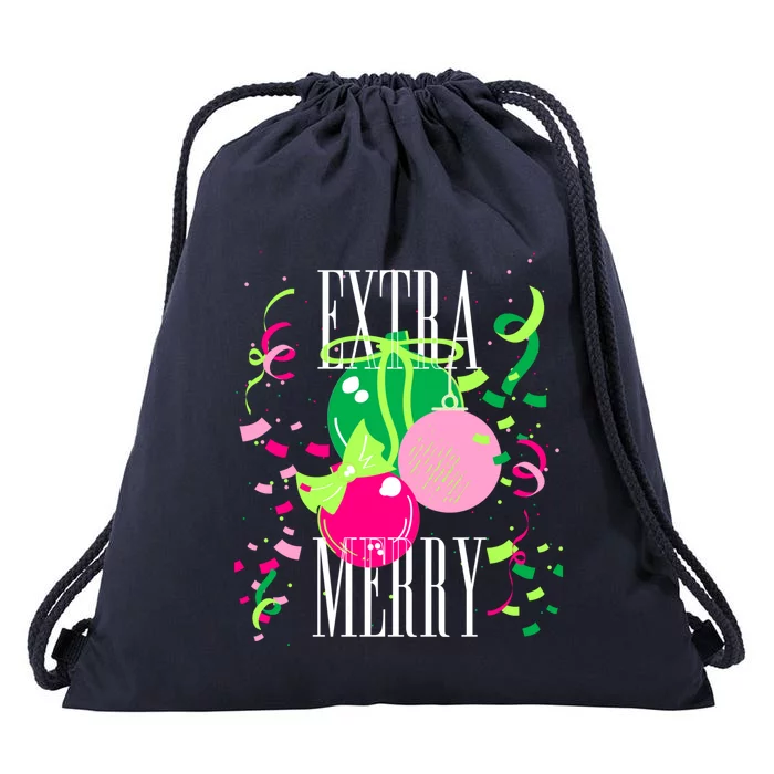 Extra Merry And Bright Southern Prep Simply Christmas Great Gift Drawstring Bag