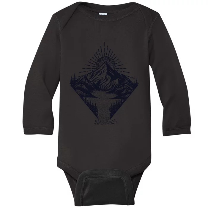 Explore More Adventure Line Art Baby Long Sleeve Bodysuit