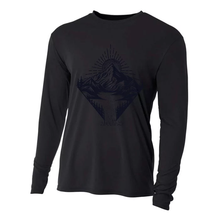 Explore More Adventure Line Art Cooling Performance Long Sleeve Crew