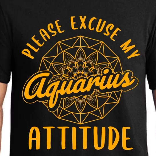 Excuse My Aquarius Attitude Aquarius Zodiac Sign Cool Gift Pajama Set